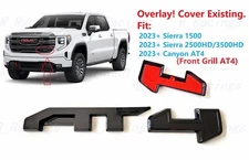Front Grill Gloss Black AT4 OVERLAY Emblem 2023+ Sierra 1500 2500HD3500HD Canyon