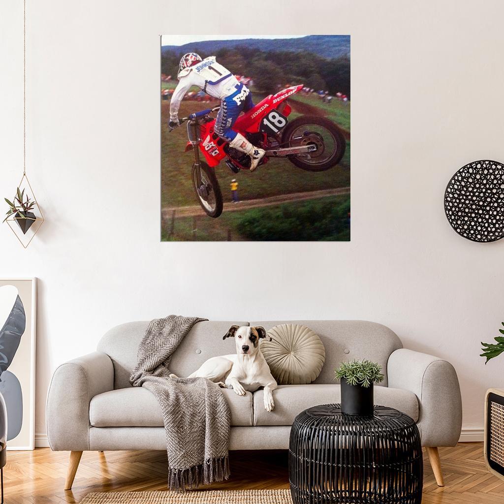 525360 RICK JOHNSON Honda Yamaha SX/MX Motocross 16x12 WALL PRINT