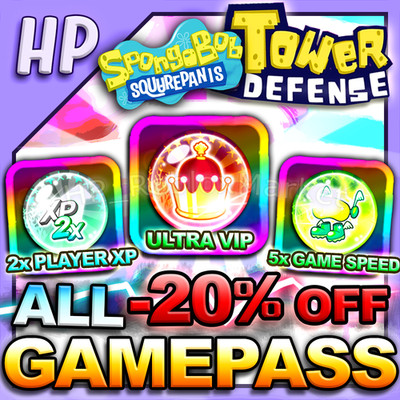 ALL GAMEPASS - SPONGEBOB Tower Defense   [ FASTEST DẼLIVERY ] SBTD unit