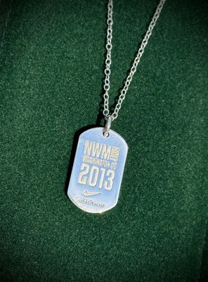 Tiffany & Co. Silver Nike Women's Marathon 2013 Silver Dog Tag