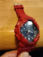 Casio G-SHOCK GA-100B-4AJF Red 44mm Quartz Watch Used Battery New Battery