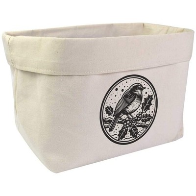 Großer Canvas-Organizer/Aufbewahrungstasche ''Robin mit Stechpalmenbeeren'' (OR00032470)