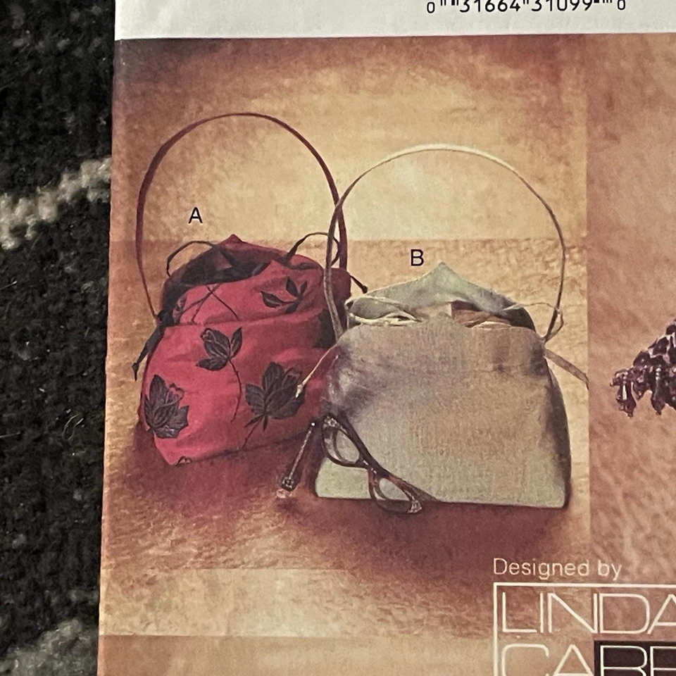Handbags Craft Sewing Pattern Shaped Clutch Purse Linda Carr Vintage 1999 Y2K UC - Image 3 of 4
