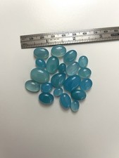 Blue Chalcedony Cabochons, 20 pieces - Assorted Sizes, 131 cts