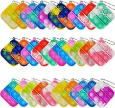 30 Pcs Mini Pop Bubble Fidget Toys for Party Favors, Small Silicone Pop Keychain