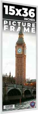 15x36 Frame White Wood Picture Photo Frame with UV Acrylic and Acid Free Backing