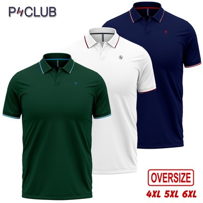 Herren Poloshirt Kurzarm Übergrößen Oversize P-CLUB mit Profil 4XL 5XL 6XL