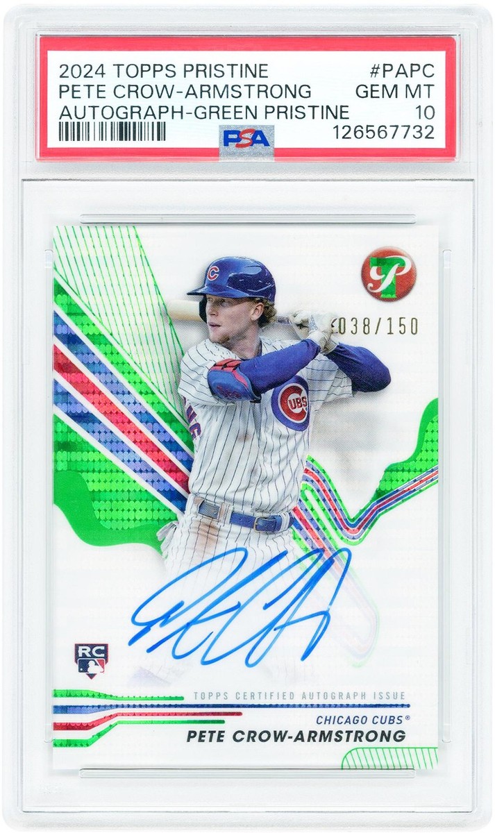 Pete Crow-Armstrong Cubs Signed 2024 Topps Pristine #38/150 PSA 10