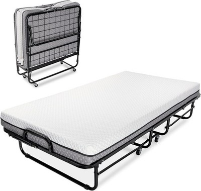 Milliard Deluxe Diplomat Folding Bed with Mattress for Adults, Twin Size, Portab