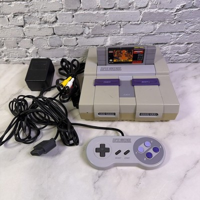 Nintendo Super NES/SNES Console SNS-001 + OEM Controller, Cables, Game - Works  