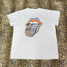 Vintage 1997 Rolling Stones Bridges to Babylon World Tour T-Shirt White Large