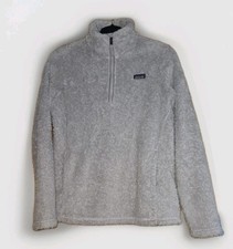 Patagonia Los Gatos Salt Grey YouthXXL 16-18 Sherpa 1/4 Zip Pullover Sweatshirt