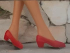 Vintage Barbie Clone Francie MOD Doll RED Square Heels Closed Toe Shoes 1960's