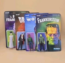 Super7 ReAction Universal Monsters Frankenstein  Bride Dracula Wolf Man NEW