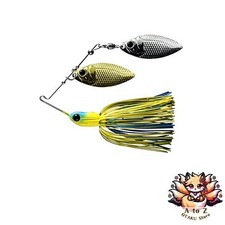 NEW Deps Mini Bros. Double Willow Leaf Spinnerbait 1/2oz Yellow Peacock #12