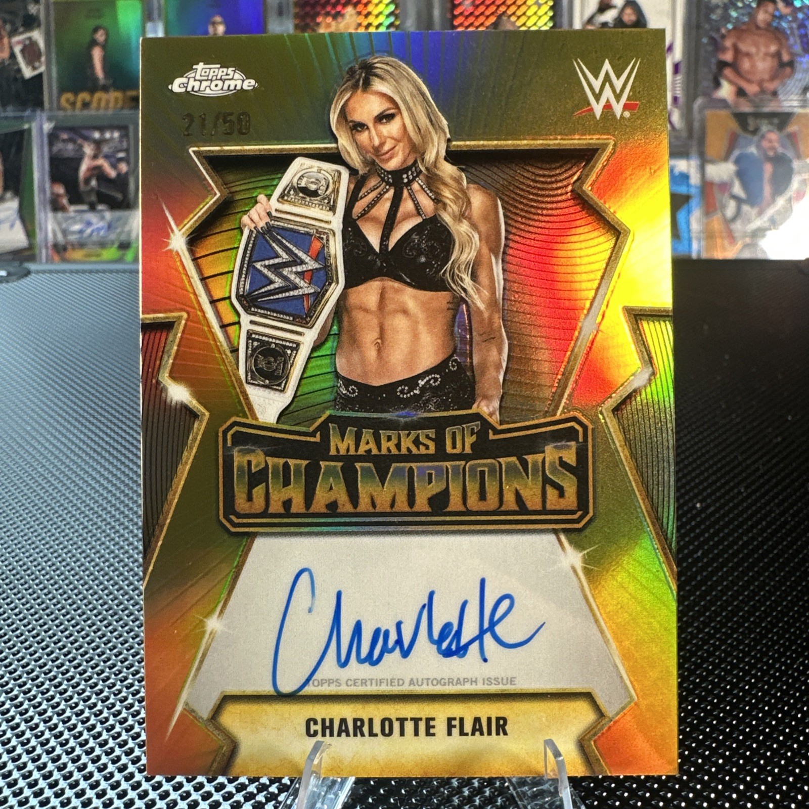 2026 Topps Chrome WWE Marks Of Champions Auto Charlotte Flair # /50