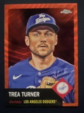 Topps Chrome Trea Turner Orange Wave Refractor /25 Dodgers #60