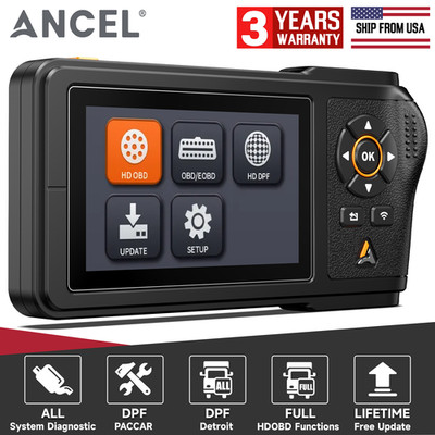 ANCEL HD431 DPF Regen Reset Heavy Duty Truck Scanner J1939 J1708 Diagnostic Tool