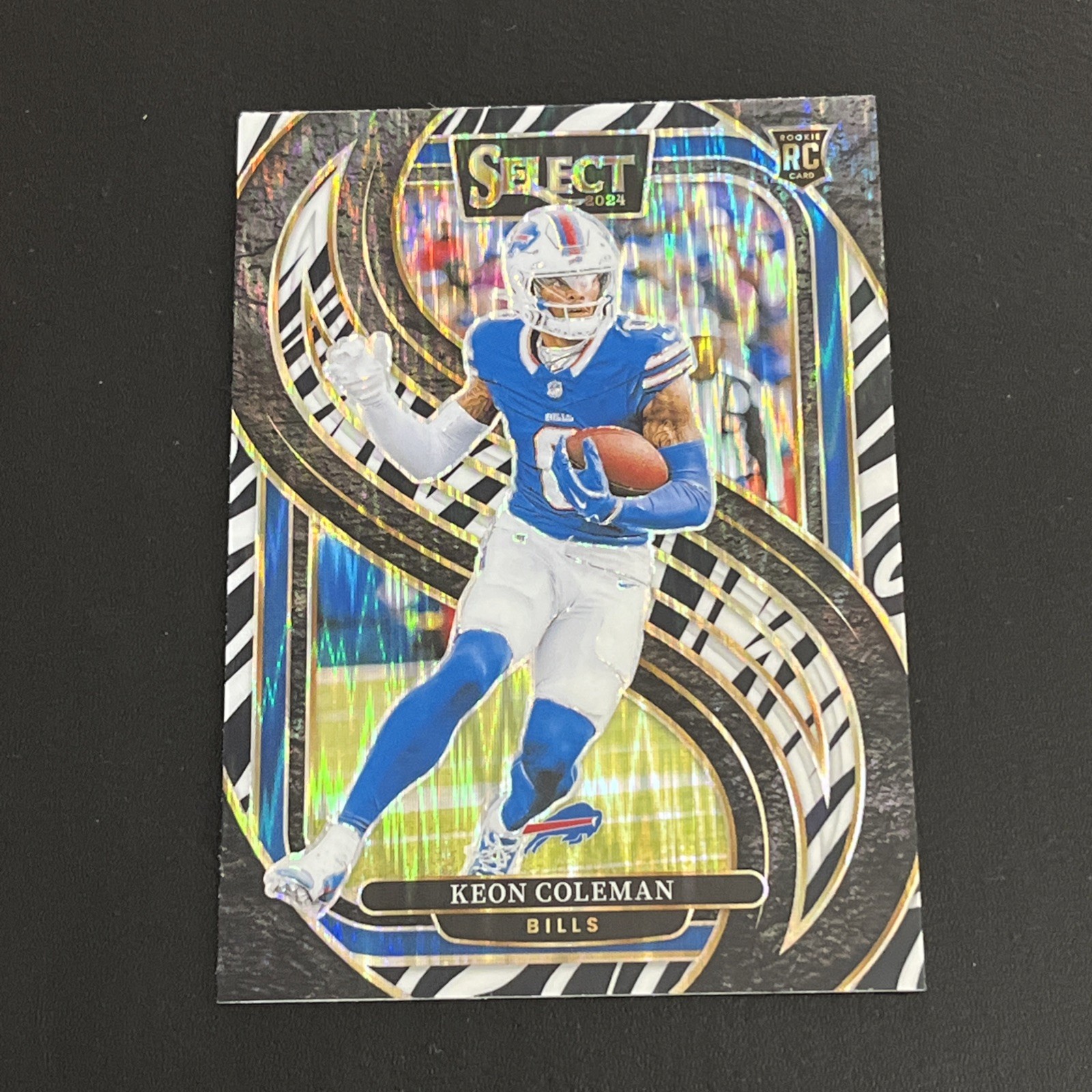 2024 Select Keon Coleman Premier Level Zebra Prizm Shock RC SSP #153 Bills