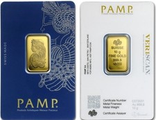 PAMP Suisse Lady Fortuna Gold Bar 10g 999.9 Purity 2844.41 per troy oz