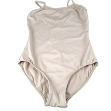 Bloch Tan Camisole Leotard Girls Sz 12 Thin Strap, Front Lined Dancewear