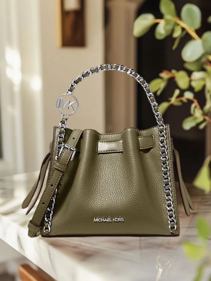 Michael Kors Mina Pequeño Verde Mensajero Bandolera Bolso de Mano Cartera Hombro MK Foto 2 de 4