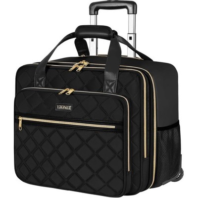 Business Trolley Women's Laptop Trolley 17.3 Inch Laptop, Laptop Bag with Whe...