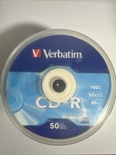 50 pack VERBATIM 52X CD-R 700MB Media Disc Spindle 94691