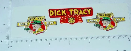 Marx Dick Tracy Plastic Detective Car Sticker Set MX-015