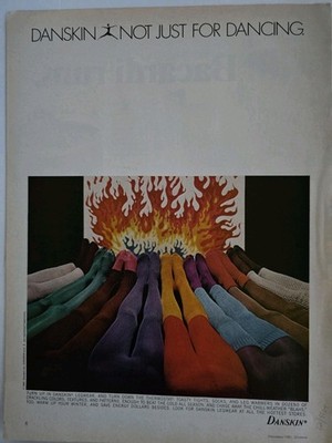 1981 Womens Danskin tights hosiery legs legwear not just for dancing vintage Ad 