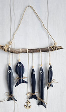 Mobile Fische aus Stoff Treibholz Geschenk Wand Fensterdeko maritim