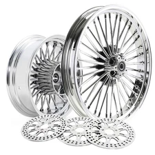 21X3.5 16X5.5 Fat Spoke Wheels Rotors ABS for Harley Road Glide 09-23 Cush Drive