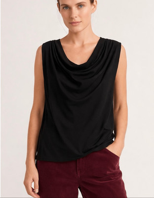 SVOBODA black cowl neck jersey tank size large