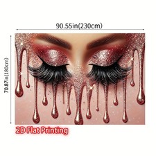 2D Flat, Rose Golden Shimmer Background Cloth - Sparkling Eyelash & Eyebrow Make