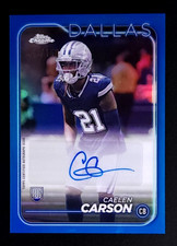 2024 Topps Chrome Caelen Carson RC Auto Blue Refractor #/150 Colormatch Cowboys