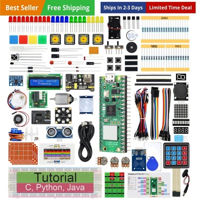 Ultimate Starter Kit for Raspberry Pi Pico 2 W Included, Dual Arm Cortex-M33 ...