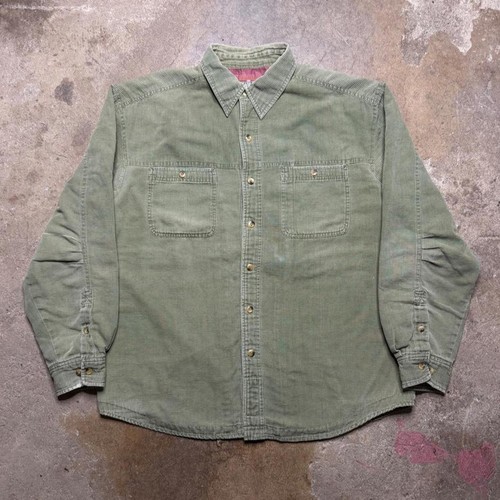 Vtg 90s The Territory Ahead Faded Green Button Up Flannel