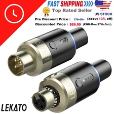 LEKATO 5.8G Wireless Microphone Transmitter Receiver System Plug On XLR 100ft