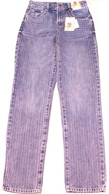 Sincerely Jules Women s Stripe 90 s Straight Blue Denim Jeans, 1/25 (26X31), NEW
