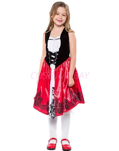 Women Ladies Little Red Riding Hood Halloween Maid Oktoberfest Fairytale Costume - Picture 9 of 27