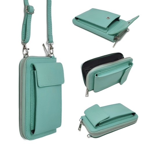 2IN1 GELDBÖRSE & SMARTPHONE HANDY TASCHE HÜLLE ITALY Umhängetasche Echt Leder - Bild 386 von 612