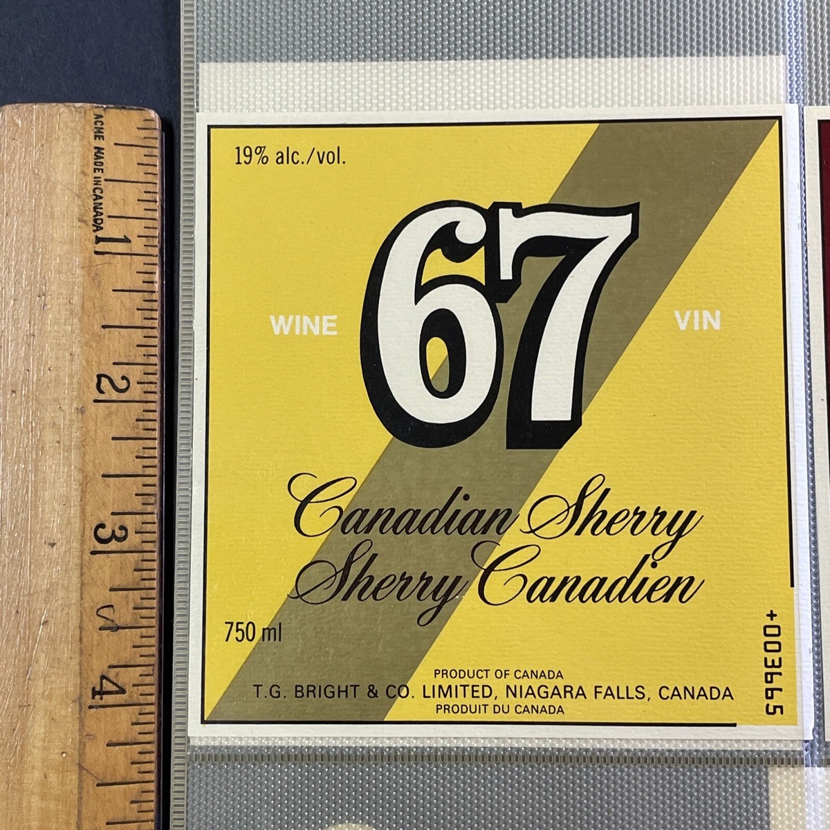 Vintage 1967 Brights Winery 67 Canadian Sherry Wine UNUSED Paper
