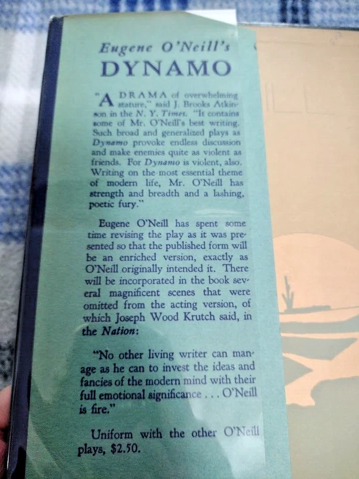 Dynamo by Eugene O'Niell; 1929 HC/DJ First/First; Very Good ; Play - Image 4 of 4
