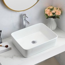 STUNNING NEW DESIGN RECTANGLE COUNTER TOP BASIN SINK UNIT CERAMIC SUIT BATHROOM