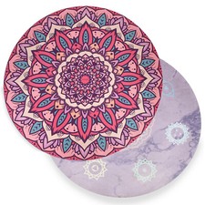 Round Yoga Mat Meditation Pilates Exercise Vegan Suede Circle Eco Friendly 140cm