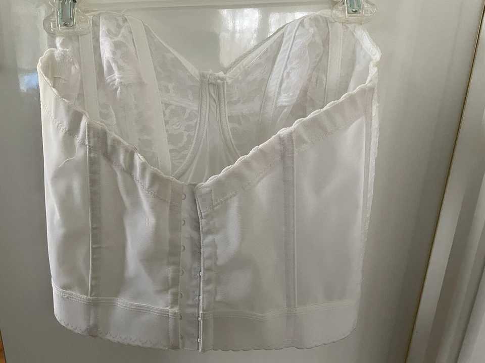 Женский бюстгальтер Goddess белый размер 38D кружевной свадебный бюстье длинная линия - Изображение 3 из 4