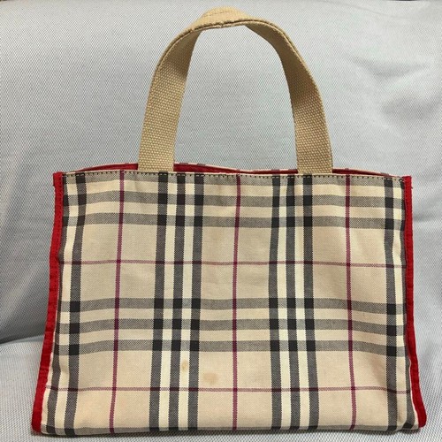 BURBERRY Nova Check Hand Bag Canvas color Beige inner Red fashion goods women - Picture 2 of 8