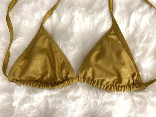 Sexy Top de Bikini Triángulo Dorado Mezcla y Combina ~ Reino Unido Talla 10 #15 - Imagen 2 de 3