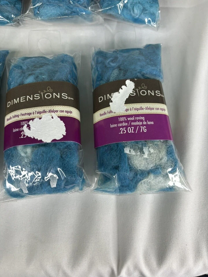 8 Turquoise Curly Roving Felting 100 percent Wool Dimensions Needle .25 ounces - Image 4 of 4
