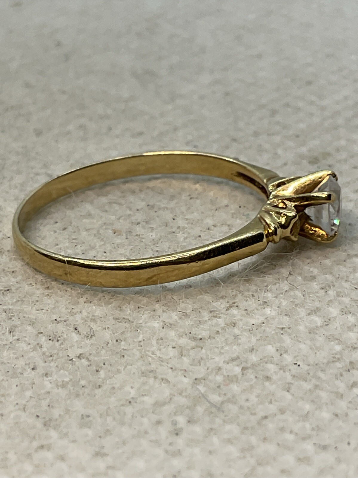 ELEGANT Solid 13K Yellow Gold Solitaire Round Whi… - image 7